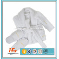 Wholesale White Hotel Velour Bathrobe With Embroidery